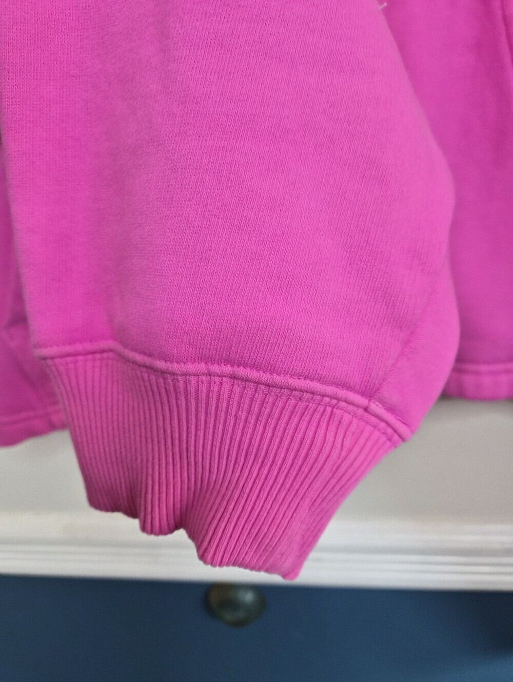 PINK Victorias Secret Hot Pink Cropped Quarter Zip Pullover Sweatshirt Large NWT - Picture 6 of 15